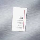 Minimalistische Schlichte Rot-Weiß-Moderne Magnetische Visitenkarte (Beispiel)