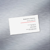 Minimalistische Schlichte Rot-Weiß-Moderne Magnetische Visitenkarte (Beispiel)