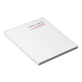 Minimalistische Schlichte Rot-Weiß-Moderne Notizblock (angewinkelt)