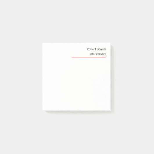 Minimalistische Schlichte Rot-Weiß-Moderne Post-it Klebezettel (Vorderseite)