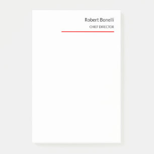 Minimalistische Schlichte Rot-Weiß-Moderne Post-it Klebezettel
