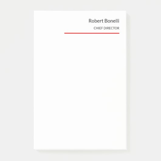 Minimalistische Schlichte Rot-Weiß-Moderne Post-it Klebezettel (Vorderseite)