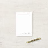 Minimalistische Schlichte Rot-Weiß-Moderne Post-it Klebezettel (Auf Schreibtisch)