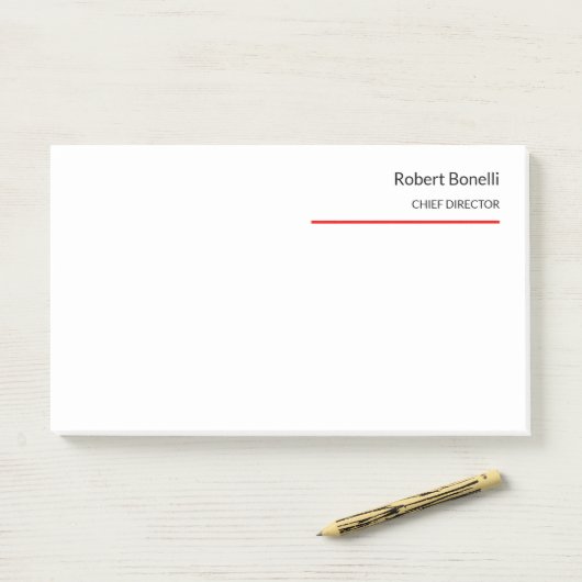 Minimalistische Schlichte Rot-Weiß-Moderne Post-it Klebezettel (Auf Schreibtisch)