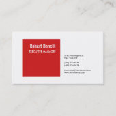 Minimalistische Schlichte Rot-Weiß-Moderne Visitenkarte (Vorderseite)