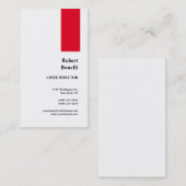 Minimalistische Schlichte Rot-Weiß-Moderne Visitenkarte (Vorne/Hinten)