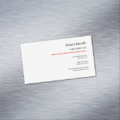 Minimalistische Schlichte Rot-Weiß-Standardgröße Magnetische Visitenkarte (Beispiel)
