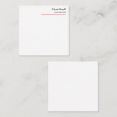 Minimalistische Schlichte Rot-Weiß-Standardgröße Mitteilungskarte (Vorne/Hinten)