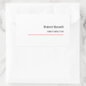 Minimalistische Schlichte Rot-Weiß-Standardgröße Rechteckiger Aufkleber (Tasche)