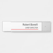 Minimalistische Schlichte Rot-Weiß-Standardgröße Türschild (Vorderseite )