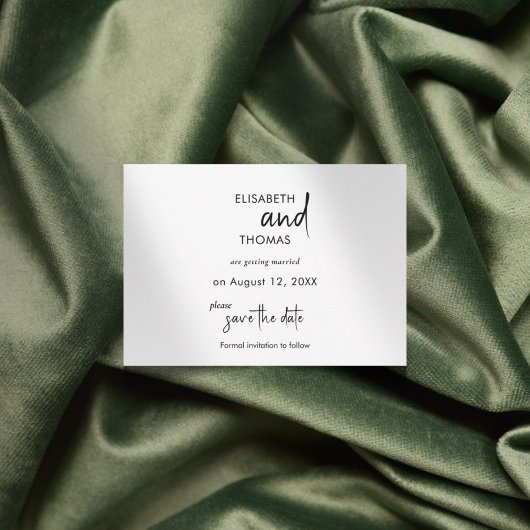 Minimalistische, schlichte Save the Date-Karte Save The Date