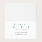 Minimalistische Schlichte, schlichte Weiße Moderne Visitenkarten (Außenseite Aufgefaltet)