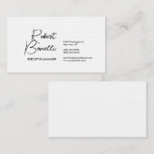 Minimalistische Schlichte Schwarz-Weiß-Moderne Lou Visitenkarte (Vorne/Hinten)