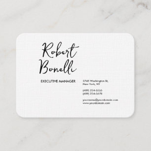 Minimalistische Schlichte Schwarz-Weiß-Moderne Lou Visitenkarte