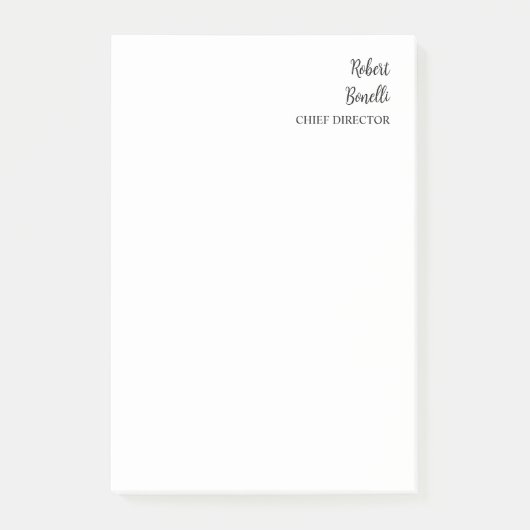 Minimalistische Schlichte Schwarz/Weiß-Moderne Post-it Klebezettel (Vorderseite)