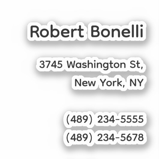 Minimalistische Schlichte Weiß-Moderne Aufkleber (Vorderseite)