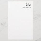 Minimalistische Schlichte Weiß-Moderne Briefpapier (Vorderseite)