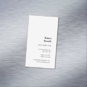 Minimalistische Schlichte Weiß-Moderne Magnetische Visitenkarte (Beispiel)