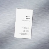 Minimalistische Schlichte Weiß-Moderne Magnetische Visitenkarte (Beispiel)