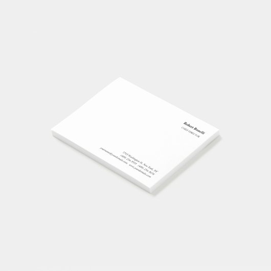 Minimalistische Schlichte Weiß-Moderne Post-it Klebezettel (angewinkelt)