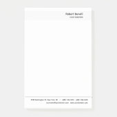 Minimalistische Schlichte Weiß-Moderne Post-it Klebezettel (Vorderseite)