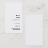 Minimalistische Schlichte Weiß-Moderne Visitenkarte (Vorne/Hinten)