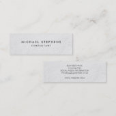 Minimalistische Schlichte Weiße Textur Mini Visitenkarte (Vorne/Hinten)