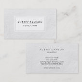 Minimalistische Schlichte Weißtextur mit Rahmen Visitenkarte (Vorne/Hinten)