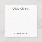 Minimalistische SchmuckEarring Display Visitenkart Quadratische Visitenkarte (Vorderseite)