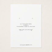 Minimalistische Schmuckkarte (Rückseite)