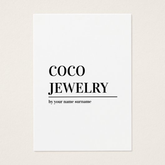 Minimalistische Schmuckkarte (Vorderseite)