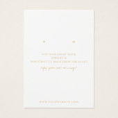 Minimalistische Schmuckkarte (Rückseite)