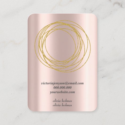 Minimalistische Schmuckkarte mit goldener Rose Visitenkarte (Rückseite)