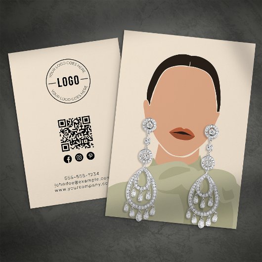 Minimalistische Schmuckkarte Telefonnummerkarte