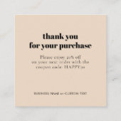 Minimalistische Schmuckpflege Danke Business Beige Begleitkarte (Rückseite)