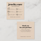 Minimalistische Schmuckpflege Danke Business Beige Begleitkarte (Vorne/Hinten)