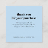 Minimalistische Schmuckpflege Danke Business Blue Begleitkarte (Rückseite)