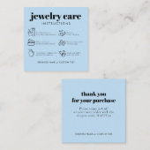 Minimalistische Schmuckpflege Danke Business Blue Begleitkarte (Vorne/Hinten)