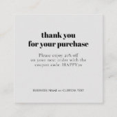 Minimalistische Schmuckpflege Danke Business Grau Begleitkarte (Rückseite)