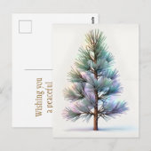 Minimalistische Schneefichte Postkarte (Vorne/Hinten)