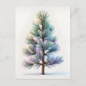 Minimalistische Schneefichte Postkarte (Vorderseite)