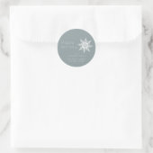 Minimalistische Schneeflocke Happy Holidays Weihna Runder Aufkleber (Tasche)