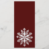 Minimalistische Schneeflocke | Red Wedding Menu Menükarte (Rückseite)
