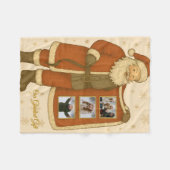 Minimalistische Schneeflocke sinkt Weihnachtsblank Fleecedecke (Vorderseite (Horizontal))