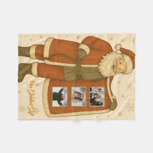 Minimalistische Schneeflocke sinkt Weihnachtsblank Fleecedecke (Vorderseite (Horizontal))