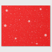 Minimalistische Schneeflocken auf festlich rot Geschenkpapier (Flach)