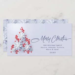 Minimalistische Schneeflocken Weihnachtsbaum Gruß Feiertagskarte