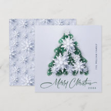 Minimalistische Schneeflocken Weihnachtsbaum Gruß