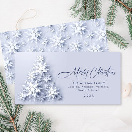 Minimalistische Schneeflocken Weihnachtsbaum Gruß Feiertagskarte