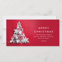 Minimalistische Schneeflocken Weihnachtsbaum Gruß